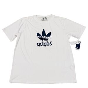 Adidas T Shirt Mens Size XL White Drip Logo Crew Neck Short Sleeve Streetwear
